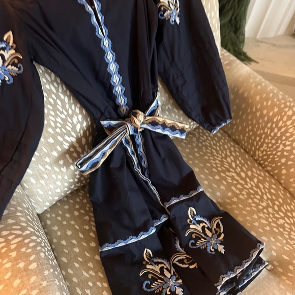 NWT Shoshanna Navy Blue Barkley Mini Dress with Embroidery 2 - Picture 8 of 15